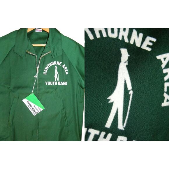 80s Flocked Windbreaker Golf Jacket | Marching Band Sportsmaster - Picture 3 of 5